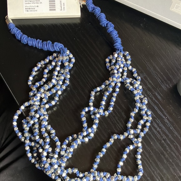 NWT AUREUS l+ ARGENT SILVER BEADED STATEMENT NECKLACE - Picture 4 of 6